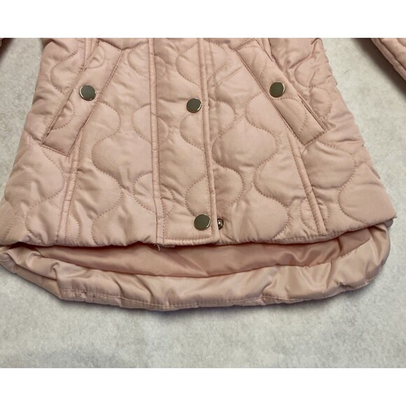 SO Quilted Barn Jacket/Coat Sz Girls 4/5 Lt Pink lightweight pockets snap zipper - Picture 7 of 14